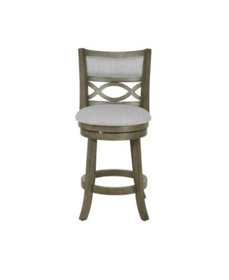 24-Inch Solid Wood Counter Stool 360 Swivel Fabric Seat Ant