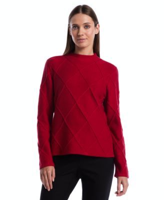 Petite Mock Neck Long-Sleeve Pullover Sweater