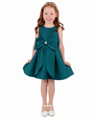 Girls' 2T-6X Cascade Sleeveless Dress with Cascading Overskirt and Bow