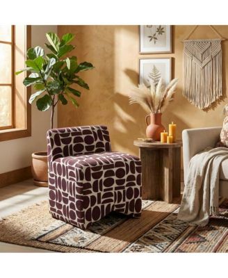 Jacquard-Woven Upholstered Stool with Sinuous Spring Support