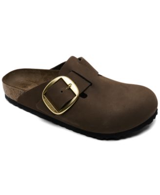 Women's Boston Big Buckle Closed-Toe Leather Clogs from Finish Line