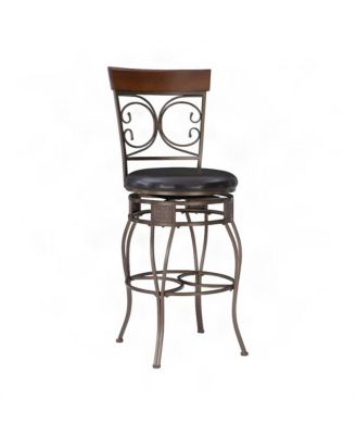 Heavy-Duty Steel Bar Stool with Scroll Back, Big and Tall Design