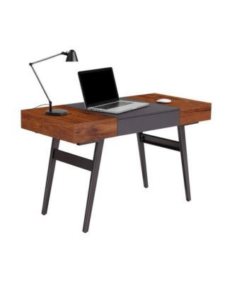 Wood Metal with Drawers Writing Desk
