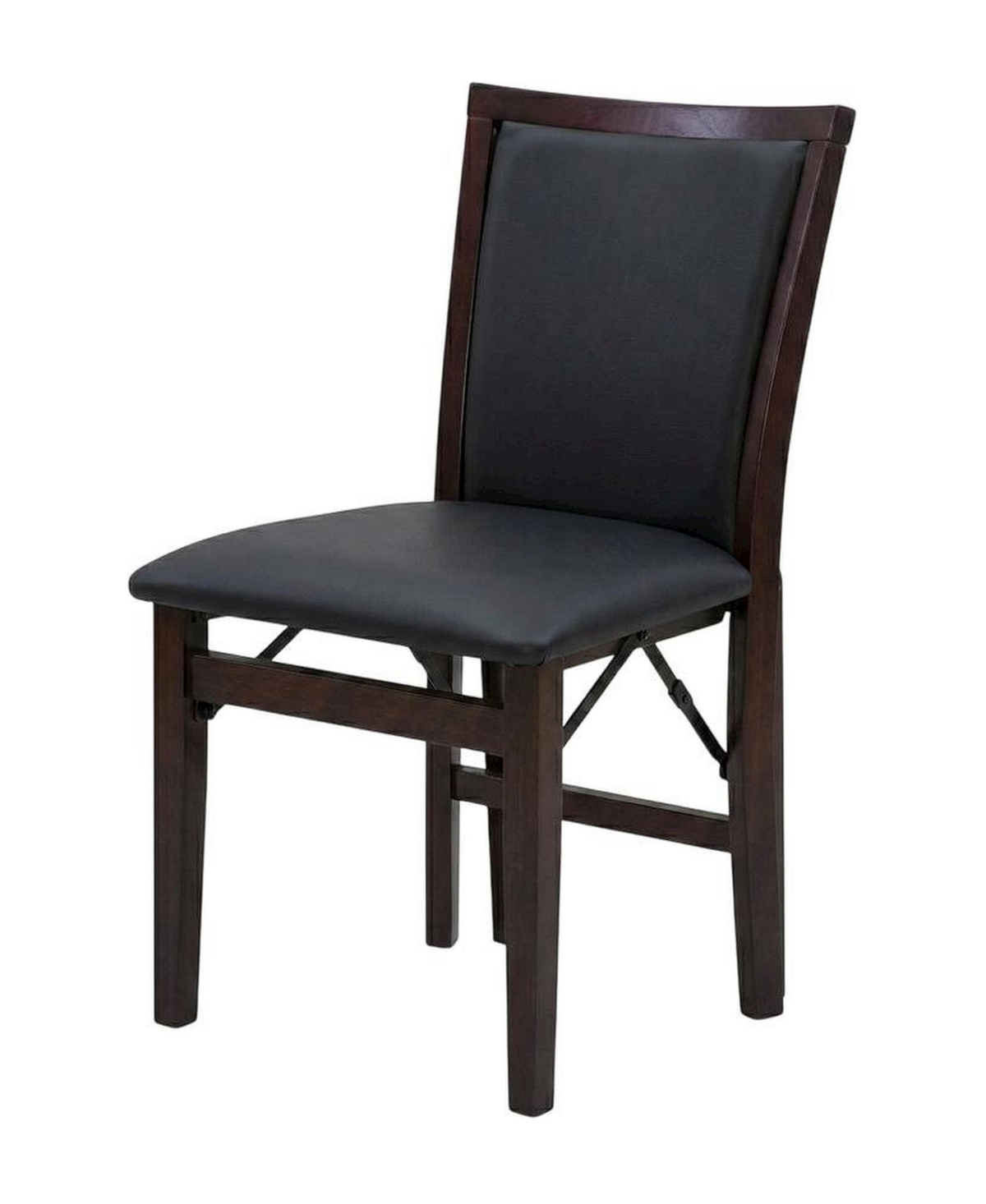 FurniFact Padded Back Folding Chair Set of 2, Fabric Seat, Metal Frame