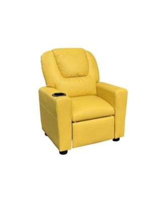 Kids Recliner Chair, PU Leather, Cupholder