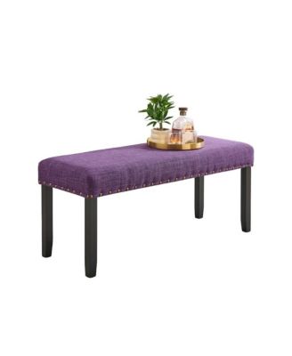 Biony Fabric Dining Bench with Nailhead Trim