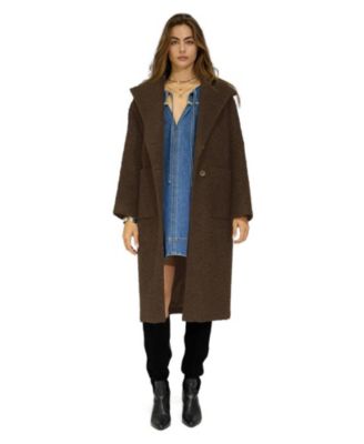 Women's Young Love Hooded Wool-Blend Boucle Coat