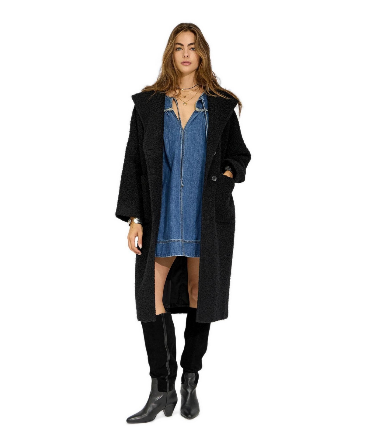 Belle & Bloom Women's Young Love Hooded Wool-Blend Boucle Coat