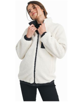 Maternity Sherpa Zip-Front Jacket