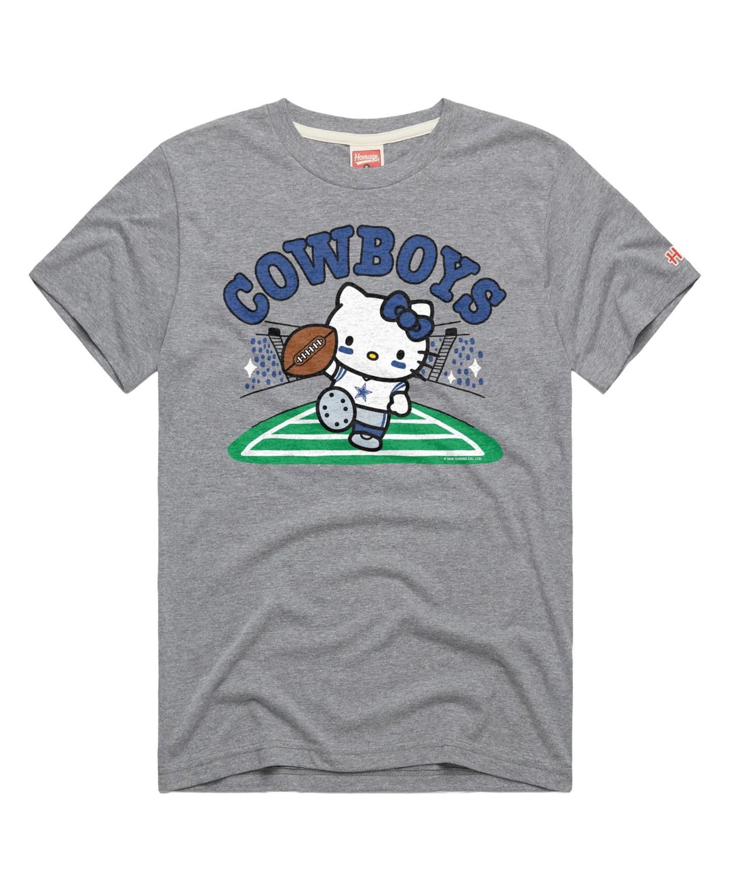 Футболка Homage Gray Dallas Cowboys X Hello Kitty Triblend — фото 1