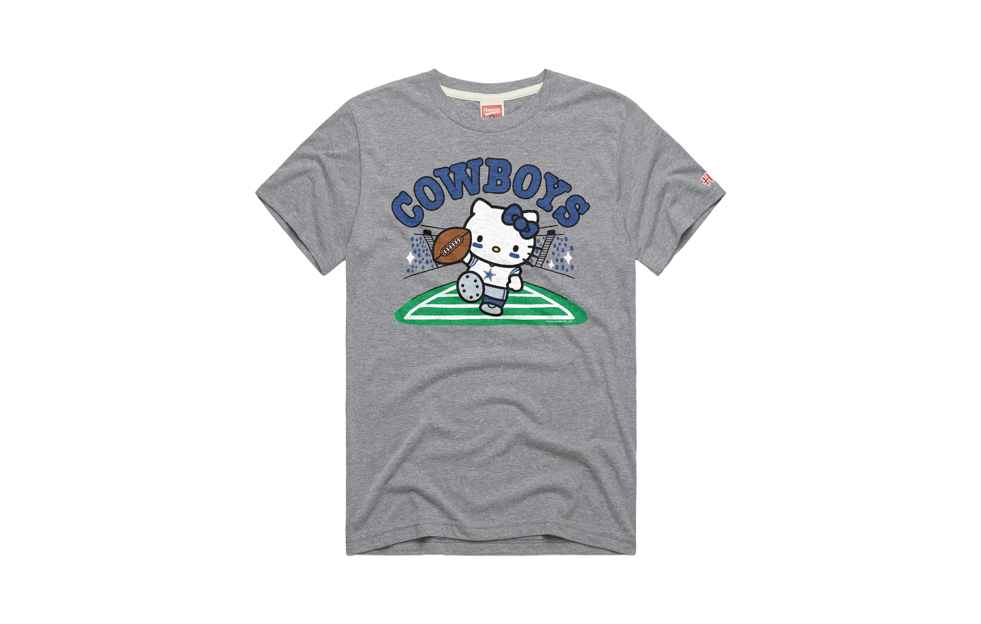 Men's and Women's Homage Gray Dallas Cowboys X Hello Kitty Triblend T-Shirt
