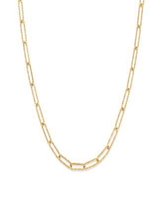Paperclip Chain Necklace in 10k Yellow Gold