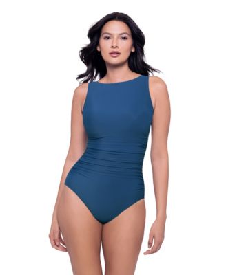 Women's Regatta Tummy Control Hidden Underwire High Bateau Neckline One-Piece Swimsuit