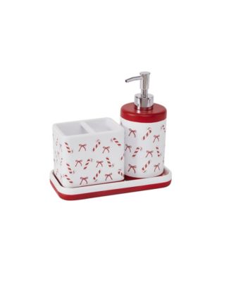 Candy Canes 3-Piece Resin Bath Accessory Set