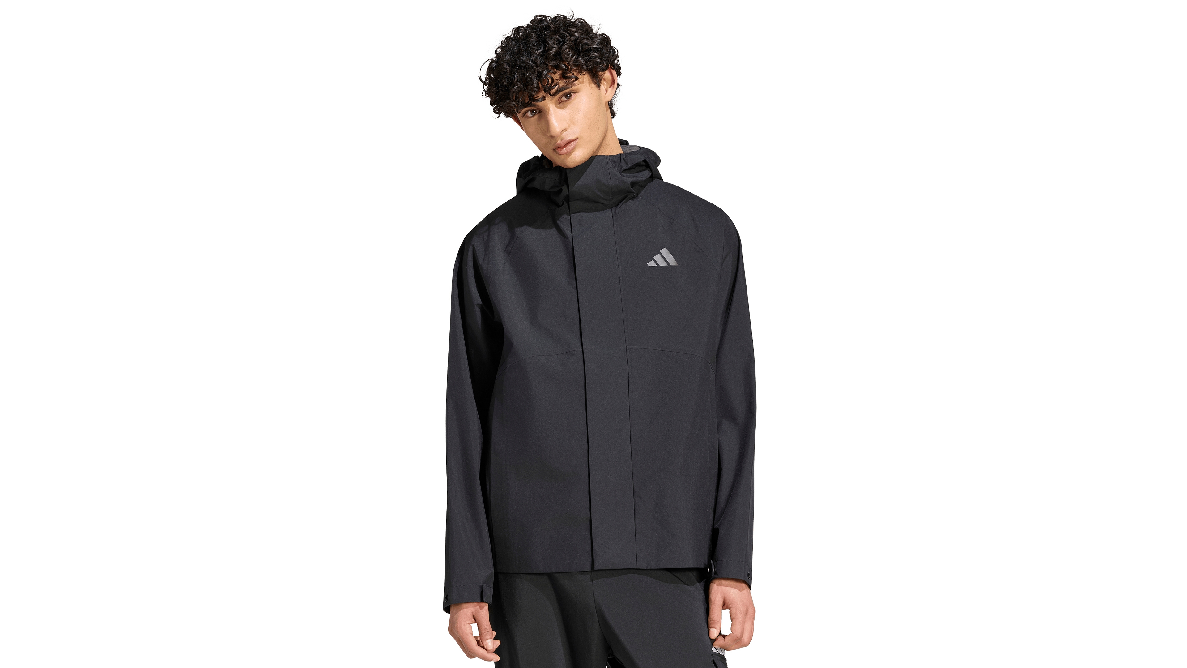 adidas Men's Essentials Waterproof Hooded Rain Jacket