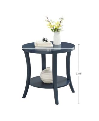 Perth Round End Table with Shelf