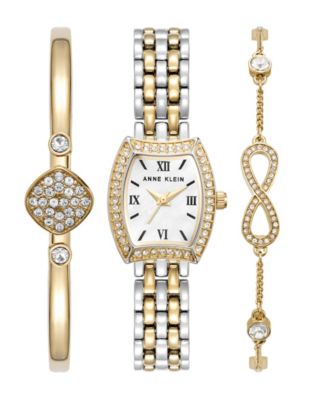 Women's Quartz Pillow Two-Tone Alloy Metal Bracelet Watch 20mm