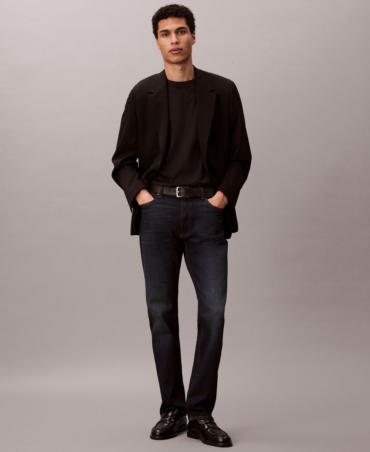 Мужские джинсы Calvin Klein Straight-Leg Slim Stretch, цвет: Evening Glory — фото 2