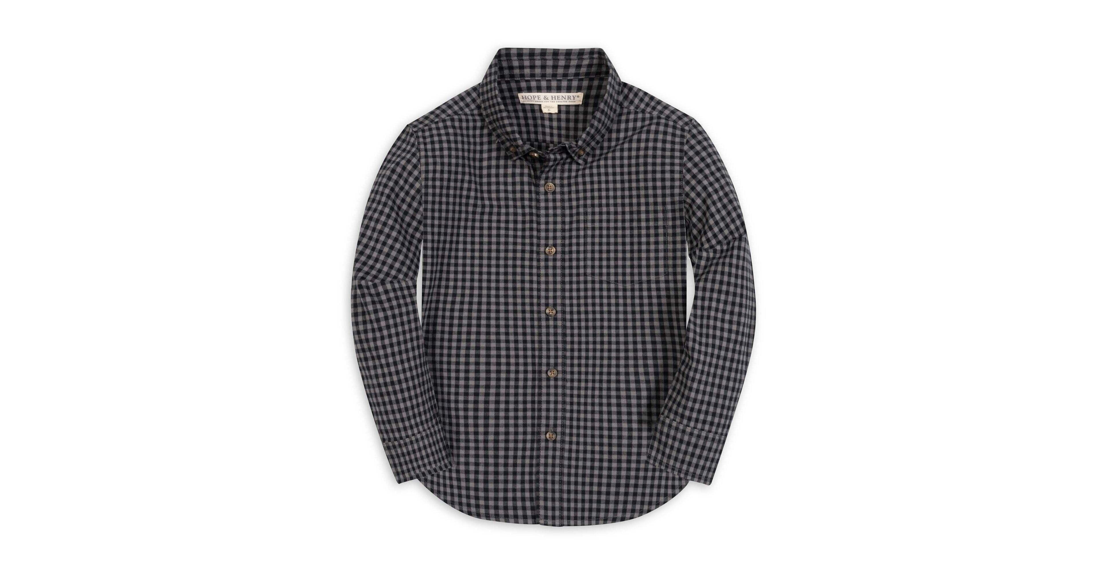 Hope & Henry Boys' 4-20 Organic Cotton Poplin Point Collar Long-Sleeve Button-Down Shirt