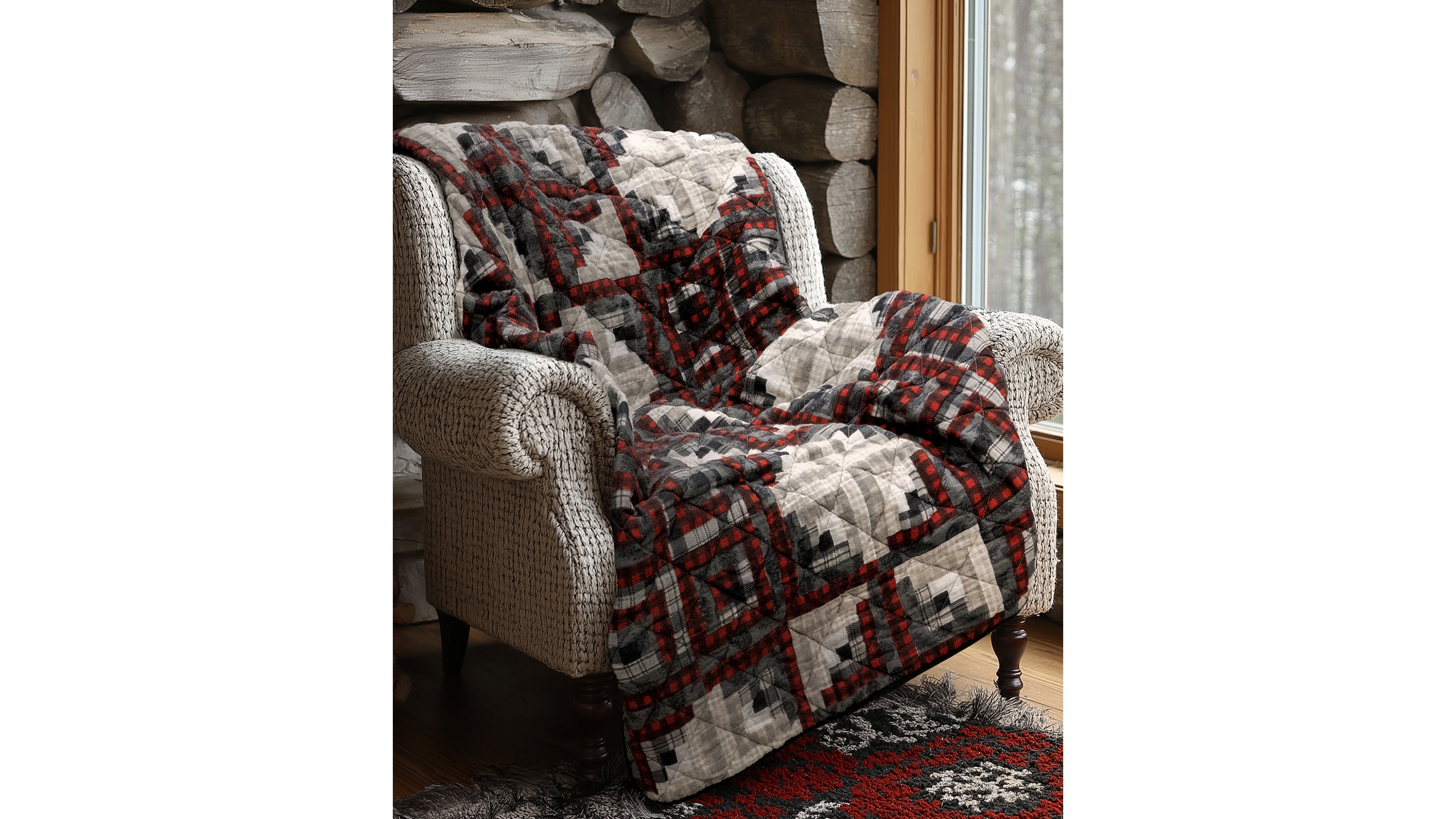 Donna Sharp Log Cabin Star Cotton Throw, 50" x 60"