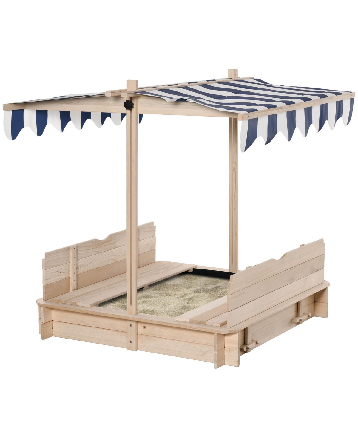 Sevorley Kids Outdoor Sandbox for Supervised Play at Home ages 3 to 7 years - Natural / blue