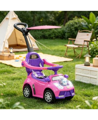 3-in-1 Kids Push and Sliding Car with Removable Canopy, 55 lbs, Ages 12-36 Months