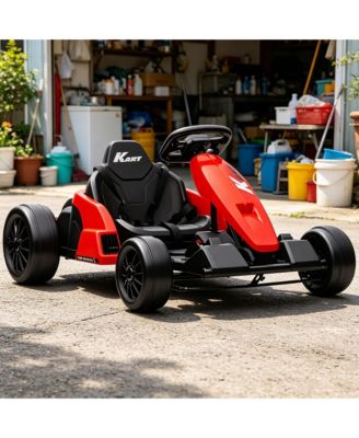 24V Electric Go Kart with Dual 150W Motors and 5-Point Safety Harness, 110 lbs., Ages 6-12