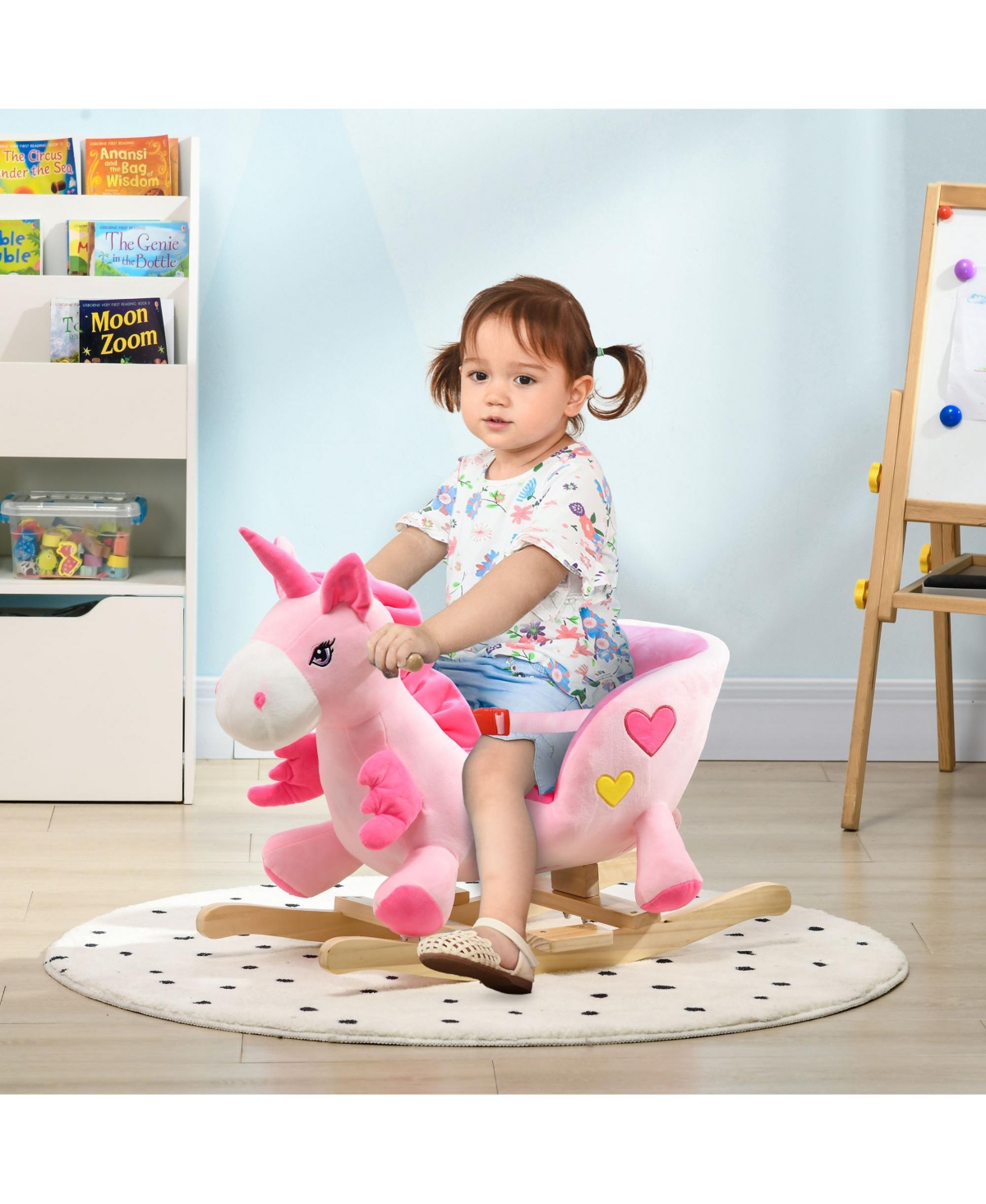 Sevorley Wooden Rocking Horse with 32 Songs, Ages 18-36 Months