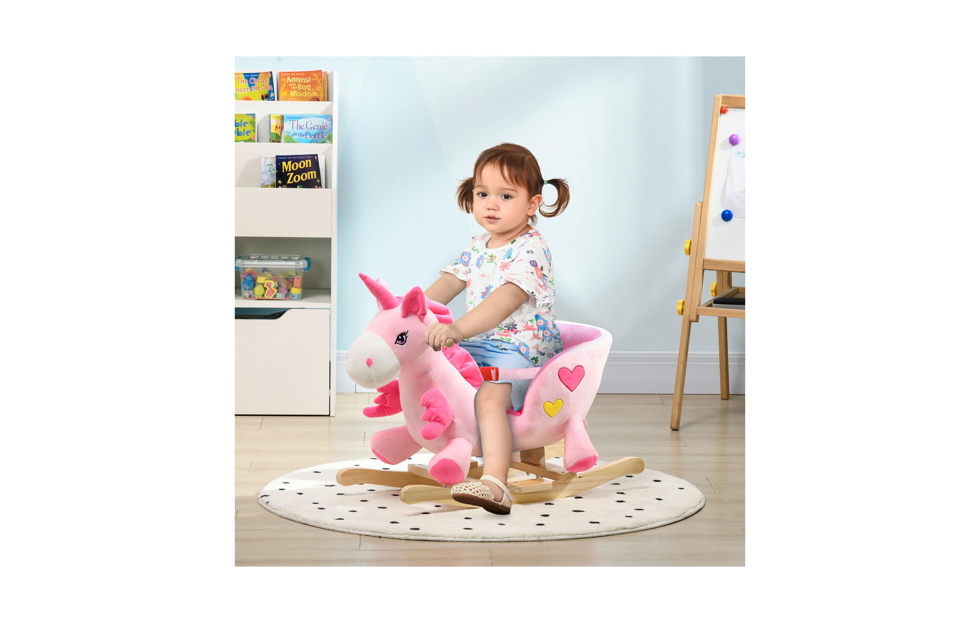 Sevorley Wooden Rocking Horse with 32 Songs, Ages 18-36 Months