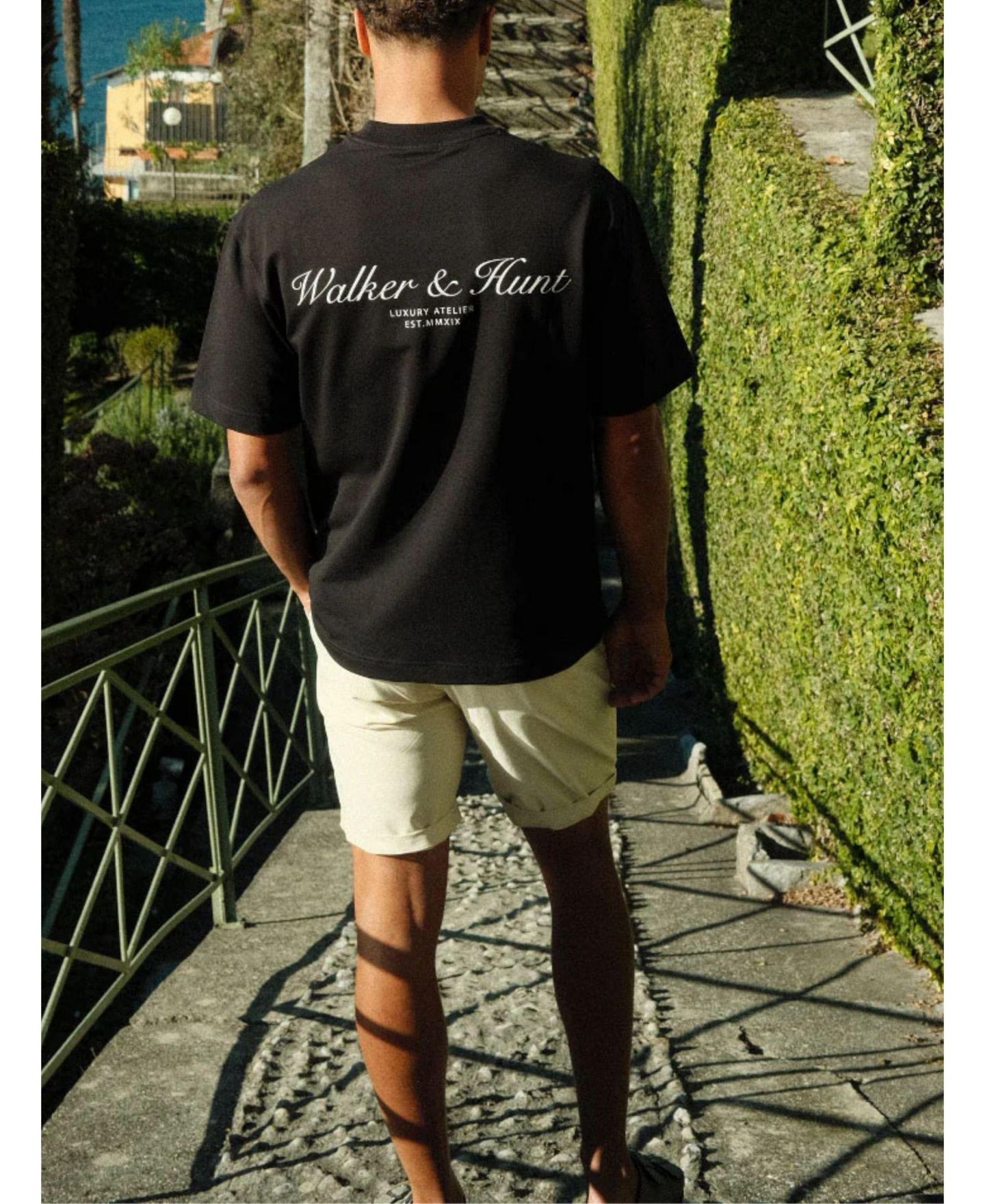 Мужская футболка Walker & Hunt Oversized Dropped Shoulder, цвет: Чёрный — фото 7