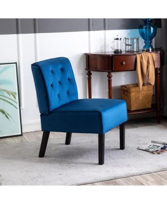 53" Velvet Armless Tufted 2-Piece Accent Chair