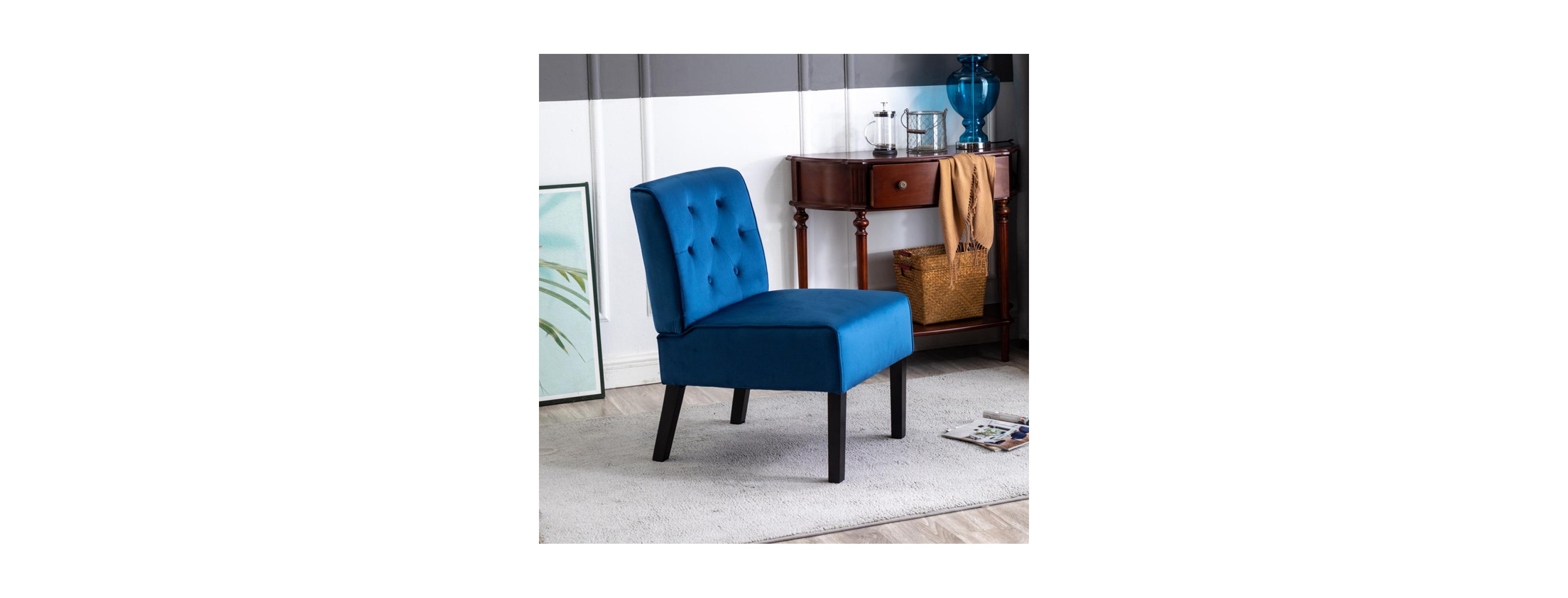 Streamdale Furniture 53" Velvet Armless Tufted 2-Piece Accent Chair