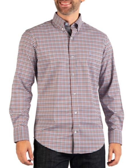 Мужская рубашка Tailorbyrd Multi-Color Gingham Long-Sleeve Regular-Fit, цвет: Синий