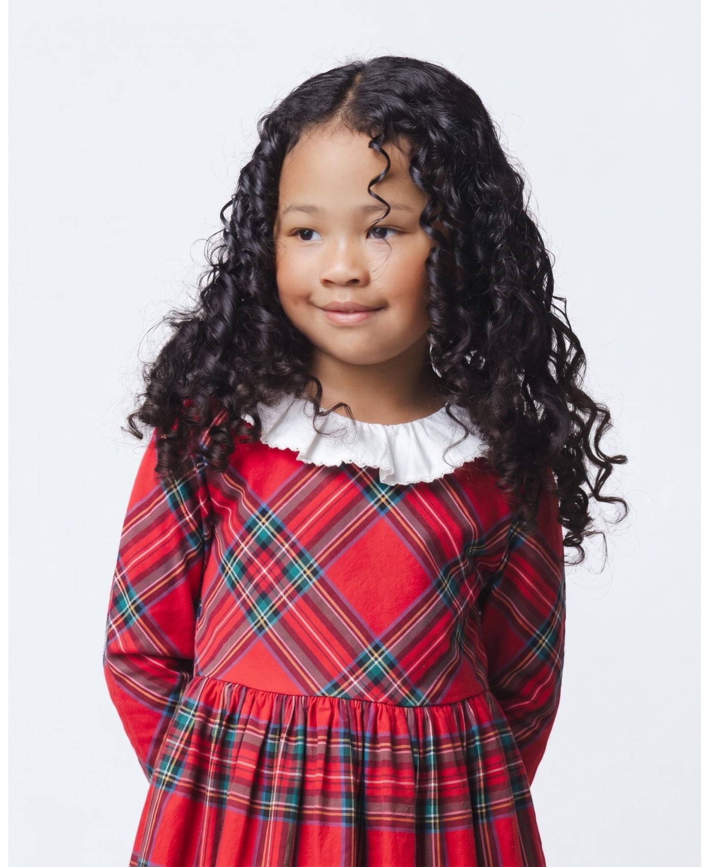 Платье Hope & Henry Long-Sleeve Plaid Ruffle-Collar Dress для девочек, цвет: Красный — фото 5