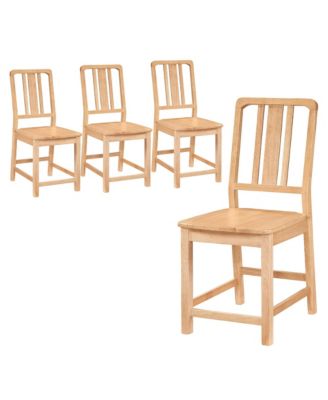 Dining Chairs Rubber Wood Dining Room Chairs with Hollowed Backrest