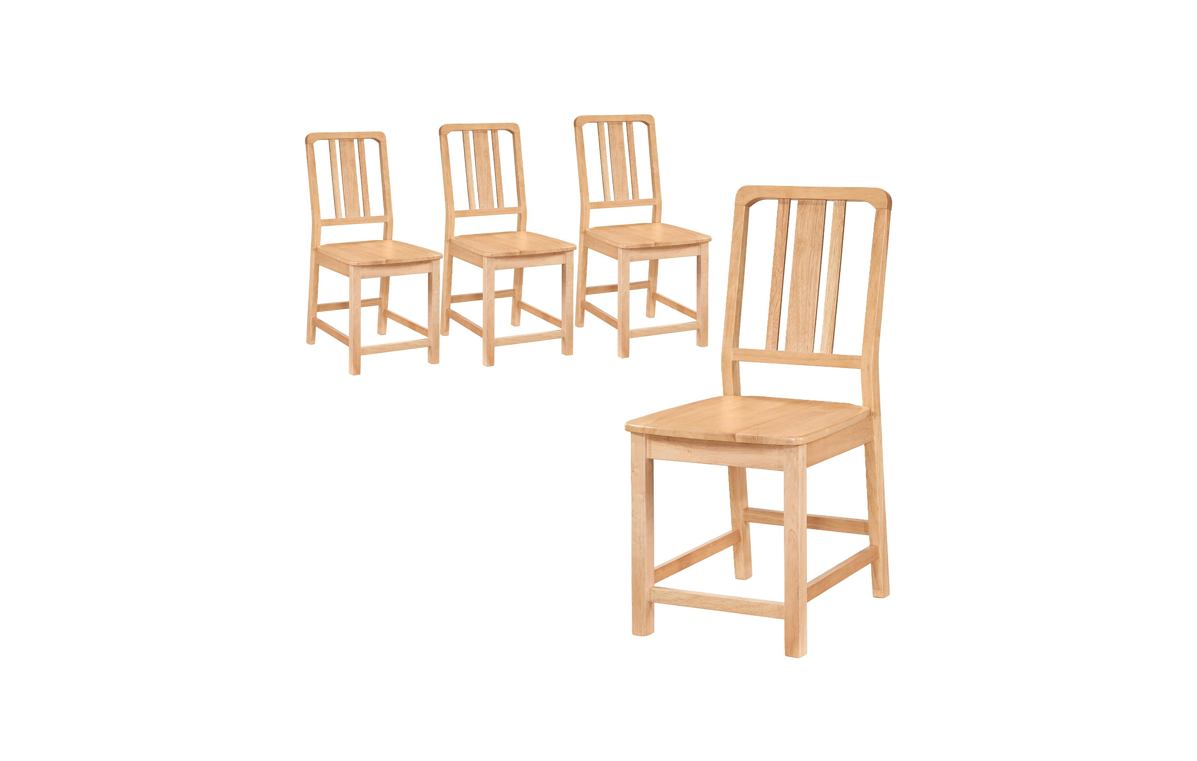 Costway Dining Chairs Rubber Wood Dining Room Chairs with Hollowed Backrest