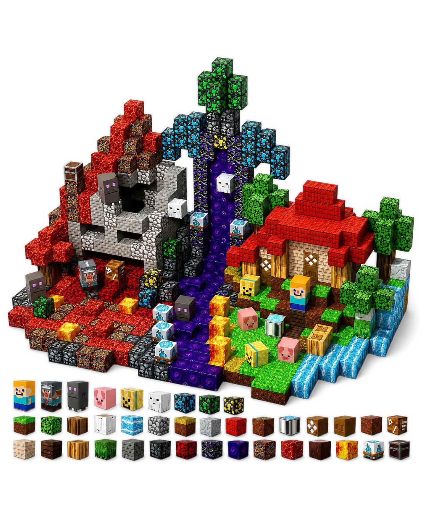 Детский конструктор GNUADZ Minecraft 200-Piece Building Set, Ages 3+, цвет: Разноцветный — фото 1