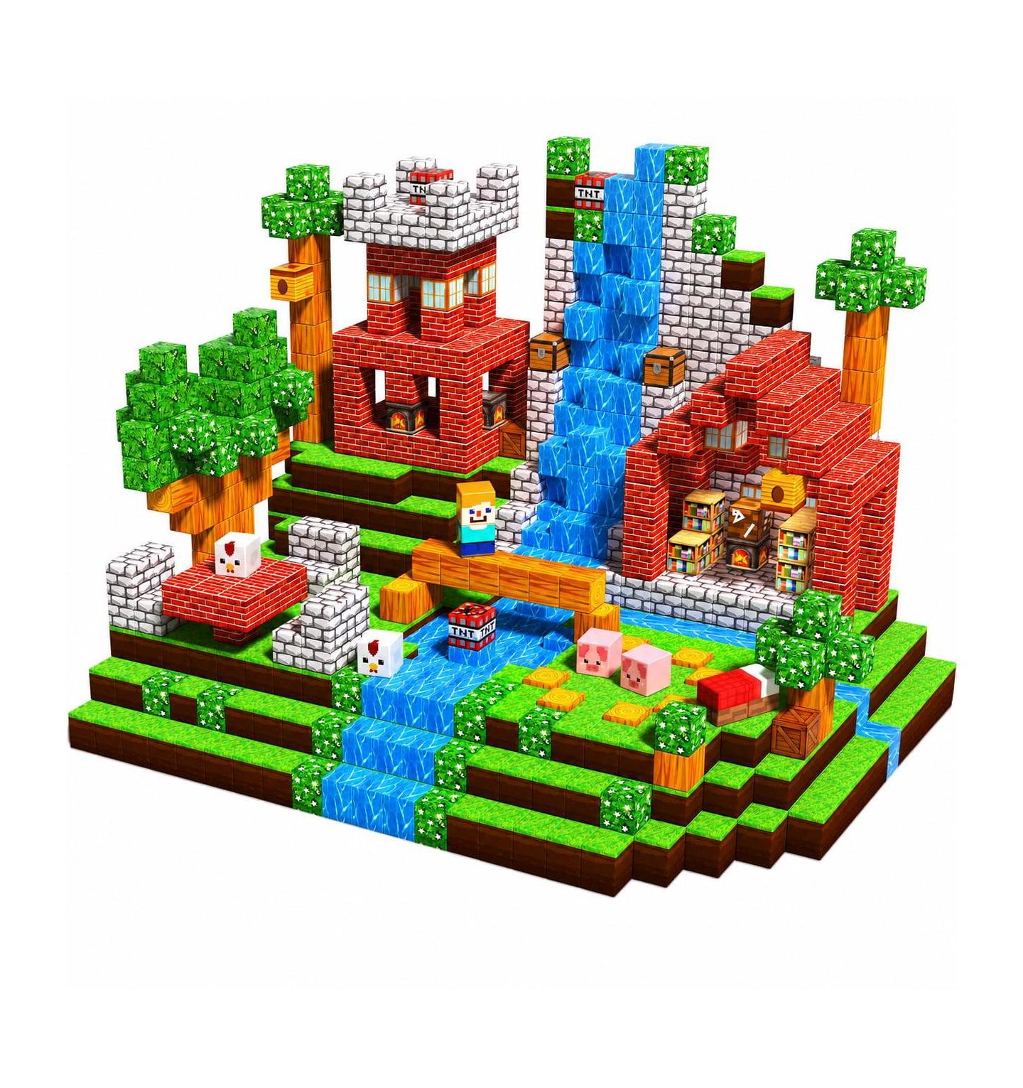 Детские конструкторы GNUADZ Magnetic 100-Piece Building Blocks Set, Ages 3+, цвет: Разноцветный — фото 1