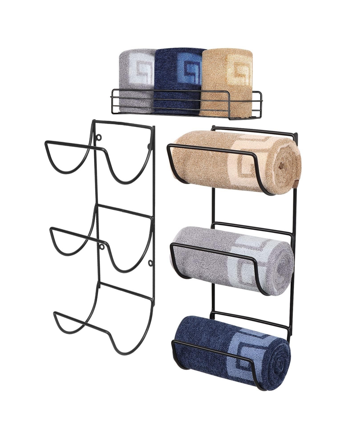 Cyqbd Towel Rack Wall Mounted Metal Bathroom Hardware Organizer