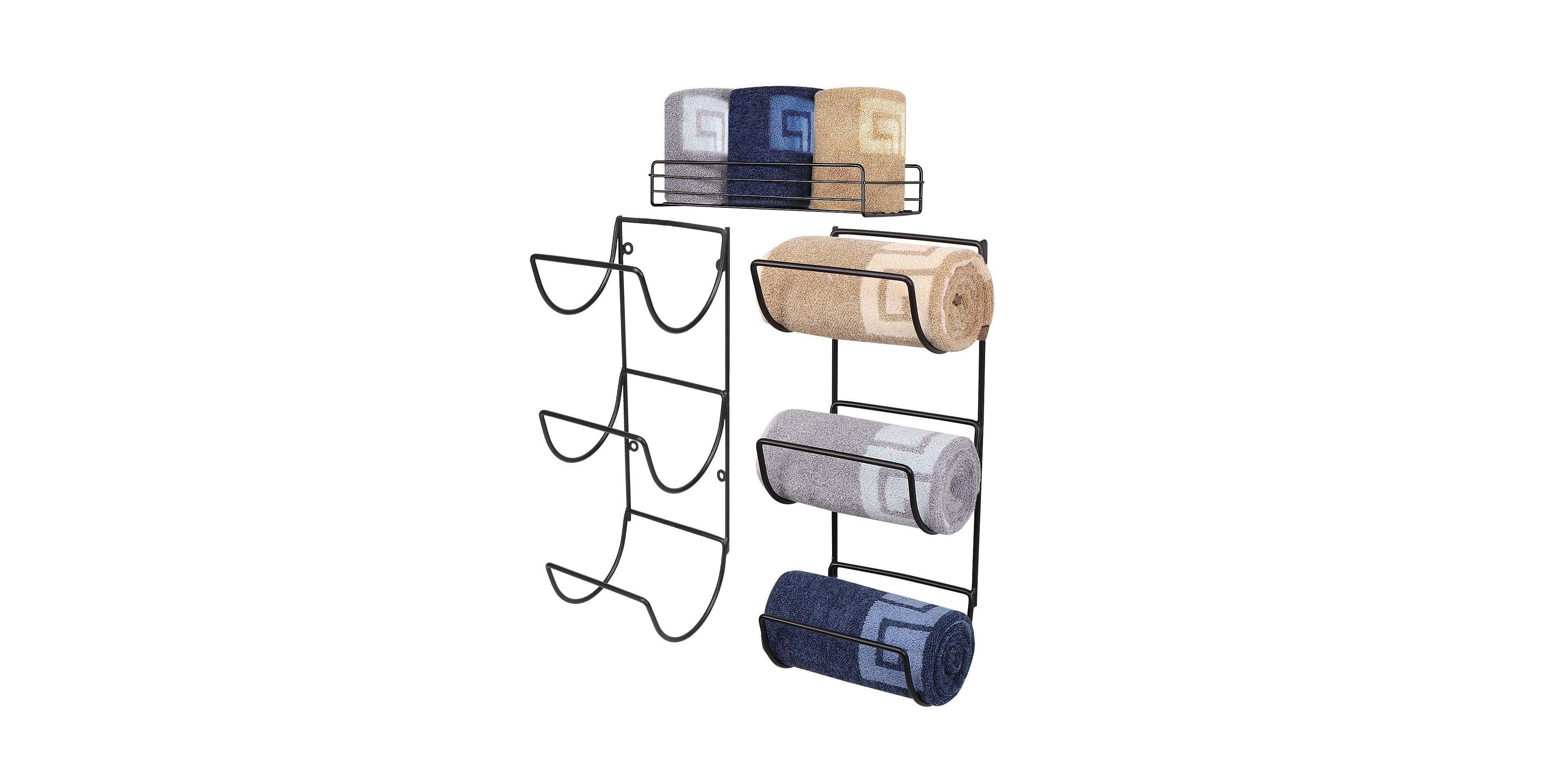 Cyqbd Towel Rack Wall Mounted Metal Bathroom Hardware Organizer