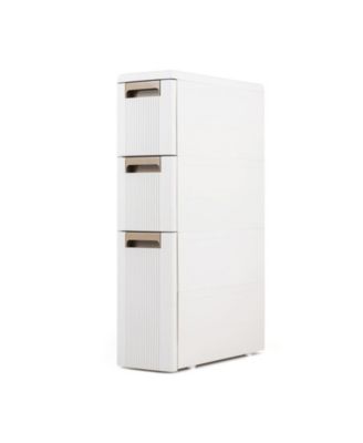 3-Drawer Slim Rolling Storage Cart Featuring Removable Dividers