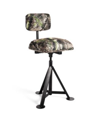 Swivel Tripod Hunting Stool with Detachable Backrest, Camouflage