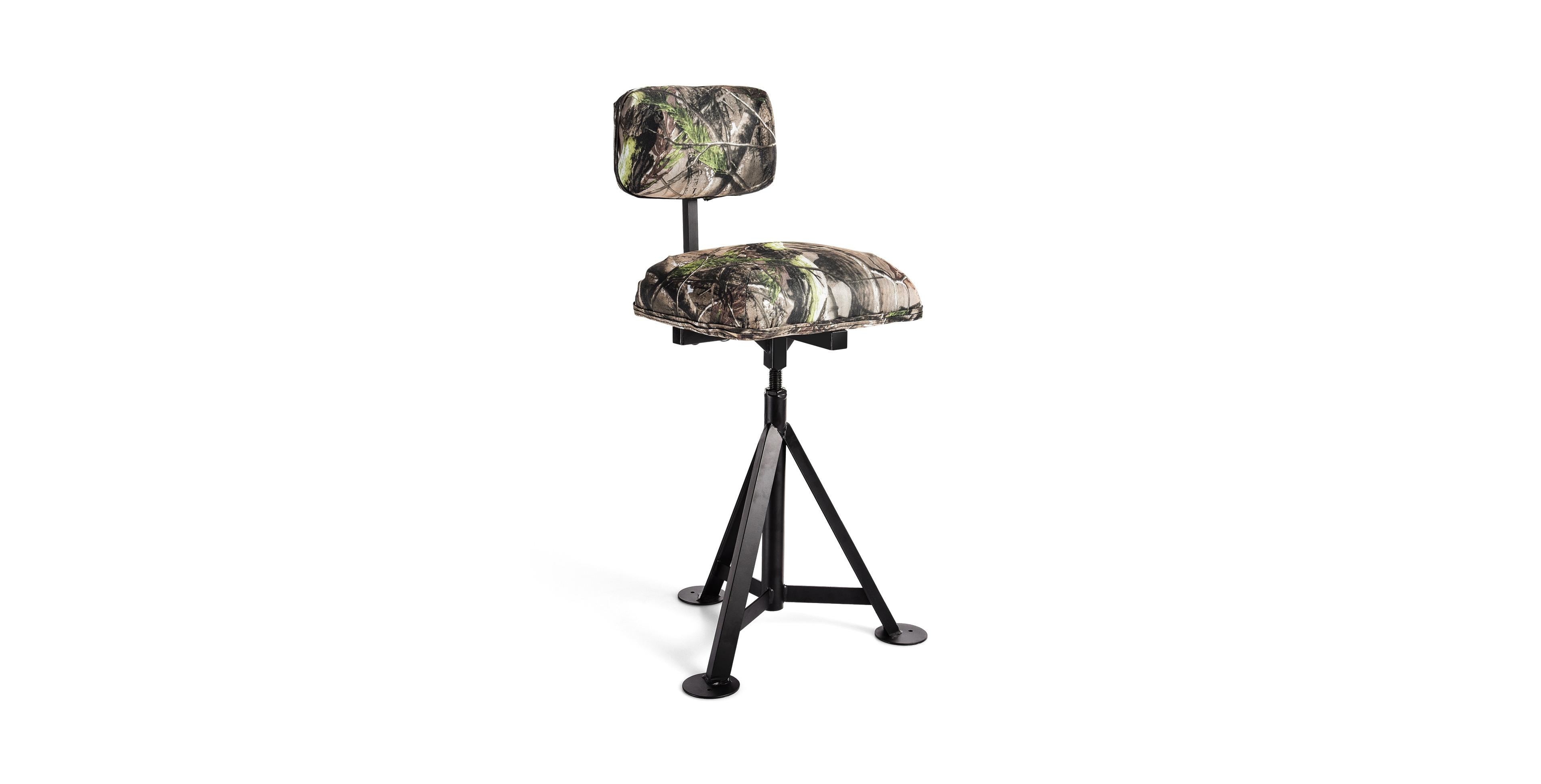 Mecale Swivel Tripod Hunting Stool with Detachable Backrest, Camouflage