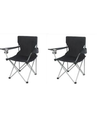 (2Pack) Quad Folding Camp Chair with Cup Holder, Shipment from, Durable Construction Features a robust steel