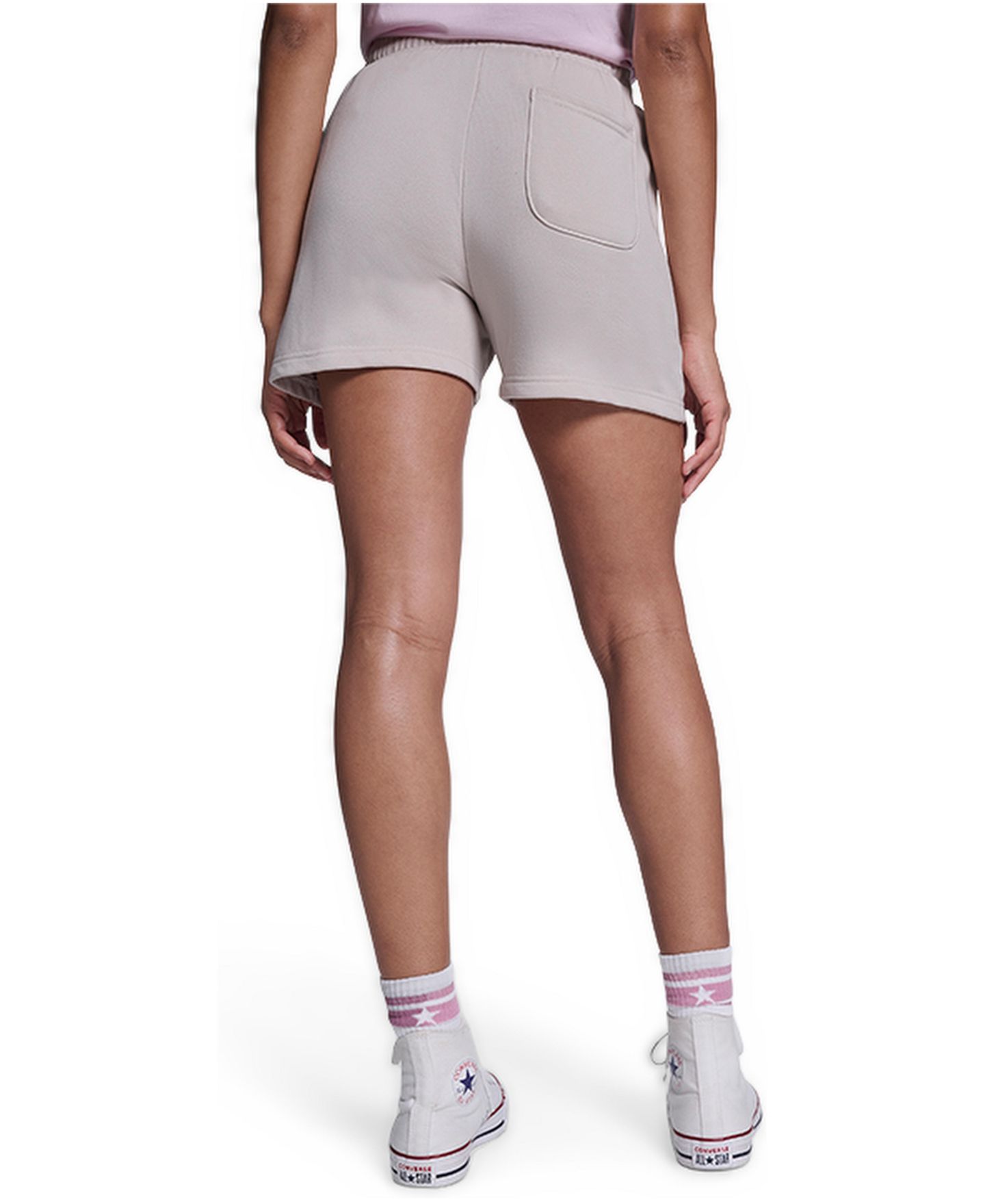 Женские шорты Converse All Star High-Rise French Terry Athletic, 3.5" Inseam, цвет: Экрю — фото 2