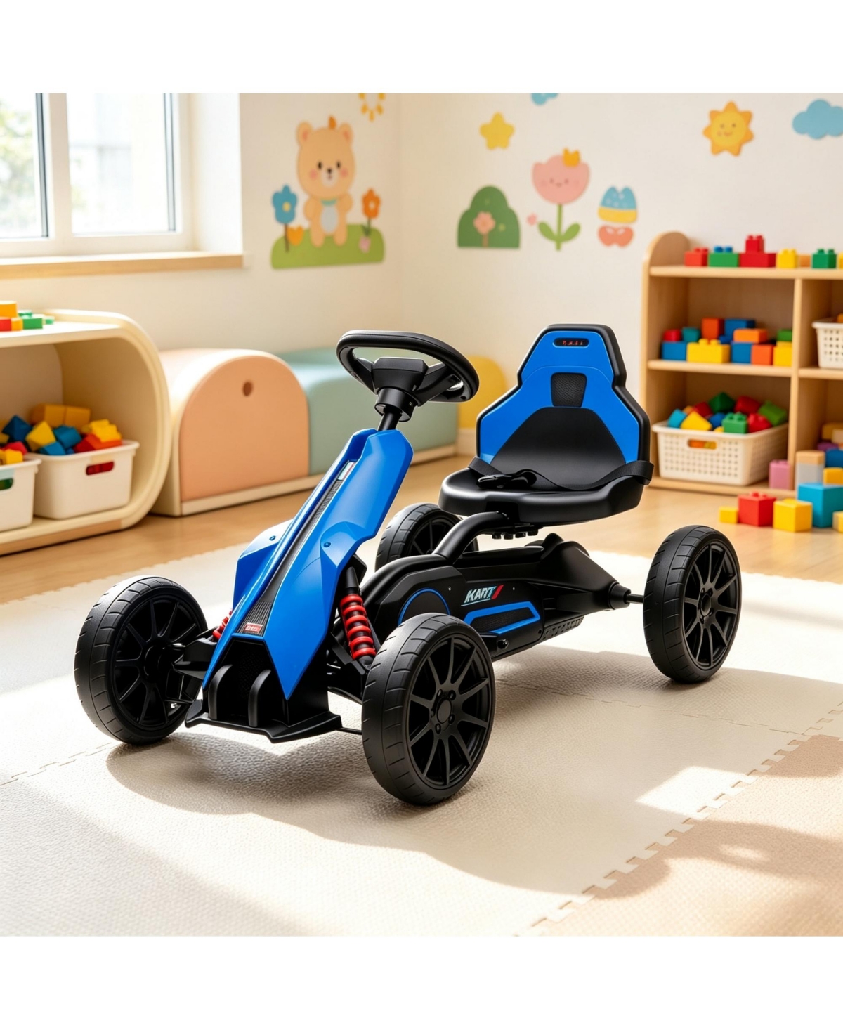 Sevorley 12V Electric 2-Speed Go Kart with Adjustable Seat, 66 lb Capacity, Ages 3-8