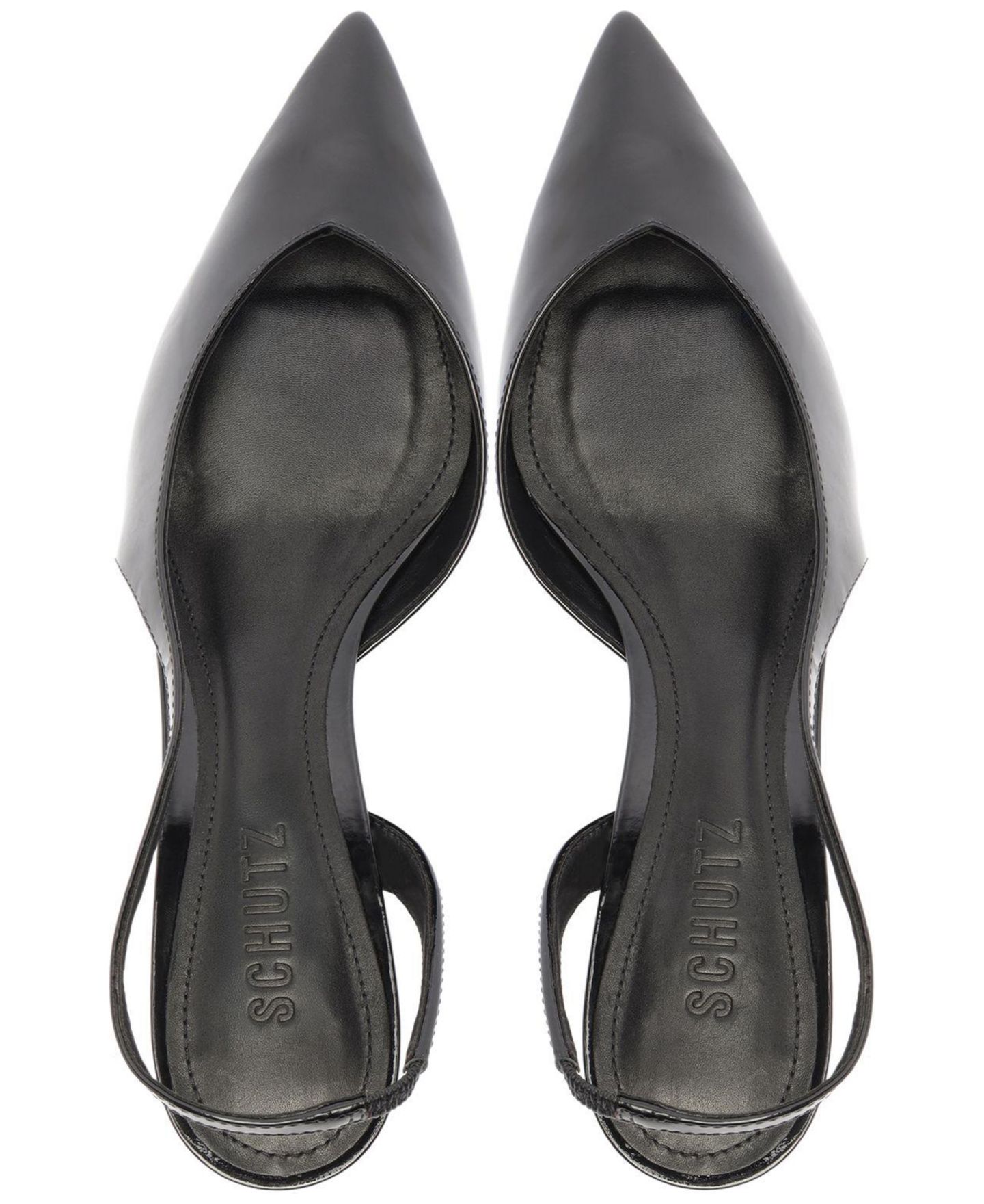 Женские туфли Schutz Alessia Low Slingback Kitten Heel Pointed Toe, цвет: Чёрный — фото 11