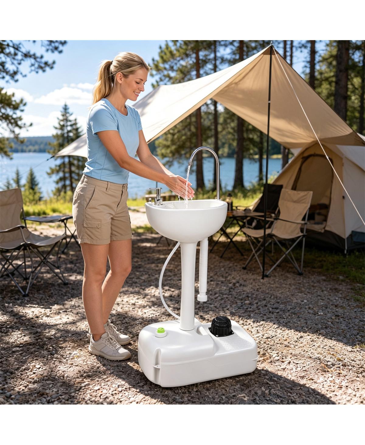 Sevorley Portable Camping Sink with Foot Pump