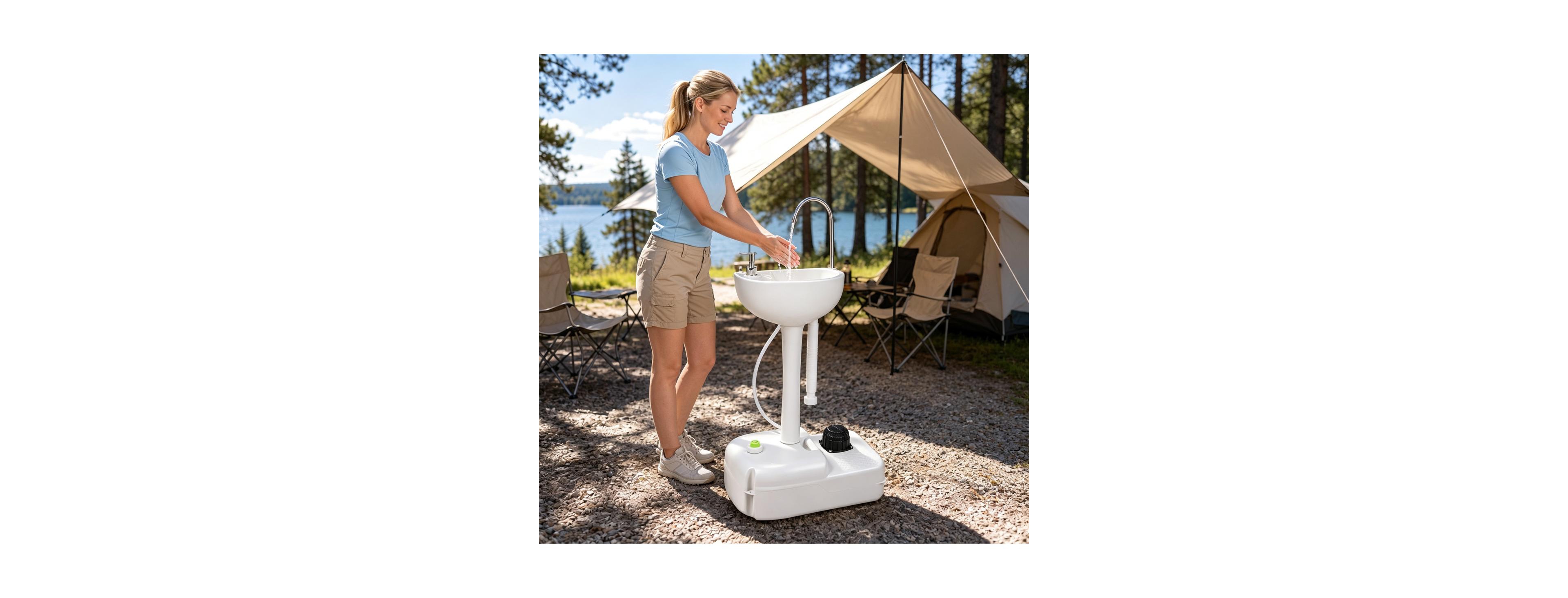 Sevorley Portable Camping Sink with Foot Pump