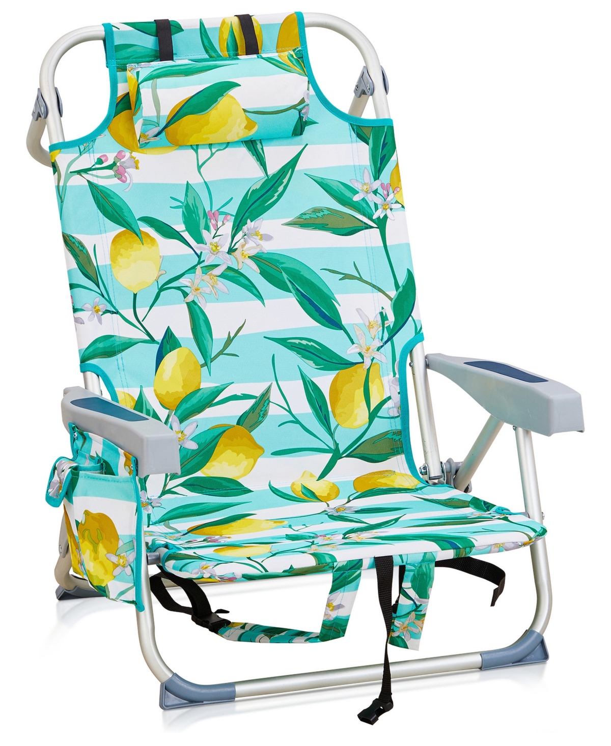 Sevorley 636582cm Short Oxford Cloth Aluminum Tube Bearing 100kg Beach Chair Lemon
